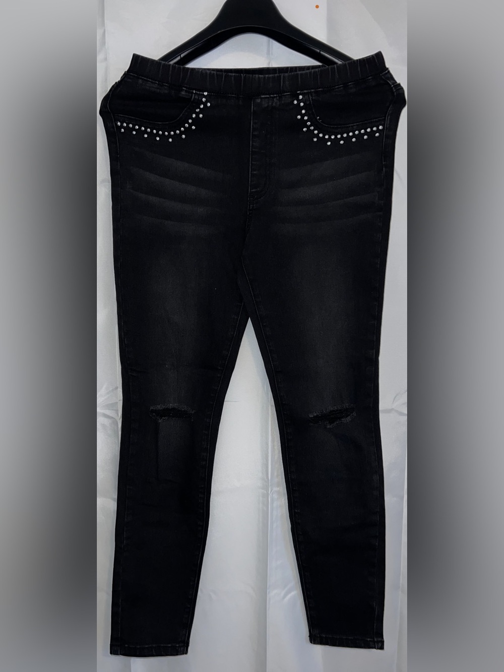 fabkids Black Textured Leggings with Subtle Fleck